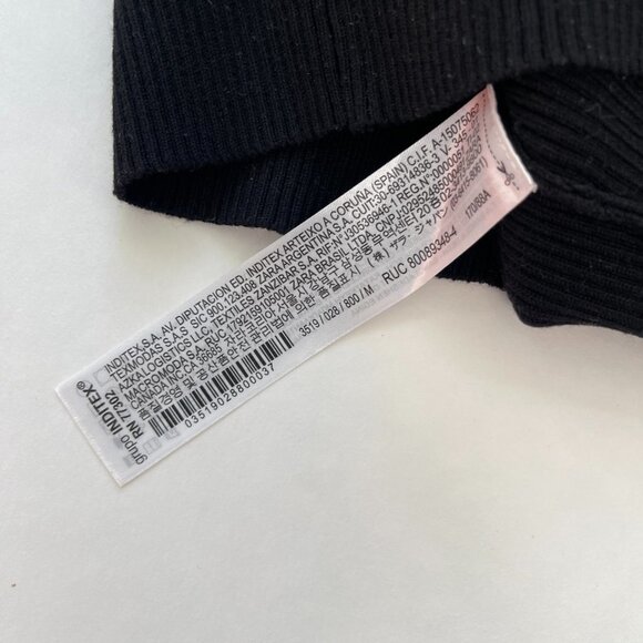 ZARA RIBBED BLACK HALTER TOP SIZE M - Picture 4 of 4